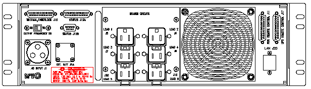 P/N: ETI0001-2227 Rugged MilSpec®UPS Standard Rear Panel Layout